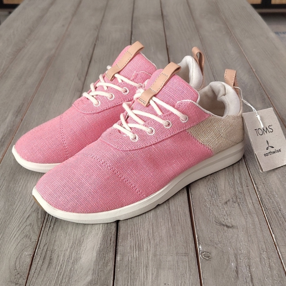 NWT TOMS Earthwise Sneakers In Tea Pink/ Natural Size Woman's 7.5 - Picture 4 of 12